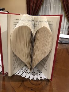 Altered book, book folding, heart