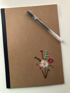 Embroidery on paper - journal cover