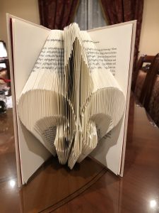 Altered book, book folding, fleur de Li
